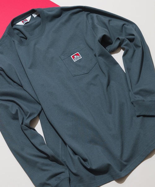 BEN DAVIS（ベンデイビス）の「【BEN DAVIS/ベンデイビス】オーバーサイズ 長袖 ロンT ブランドネーム ポケット付き（Tシャツ/カットソー・メンズ・ホワイト/グレイッシュブルー/ブラック/グレー/カーキ/ダークグリーン・X-LARGE/LARGE/MEDIUM/SMALL）」の6枚目の写真