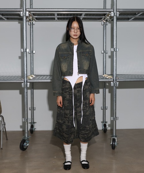 FOLLOWIN（フォロウィン）の「[UNISEX]カモカーゴ8分丈バミューダパンツ（カーゴパンツ・レディース・カーキ・LARGE/MEDIUM/SMALL）」の18枚目の写真