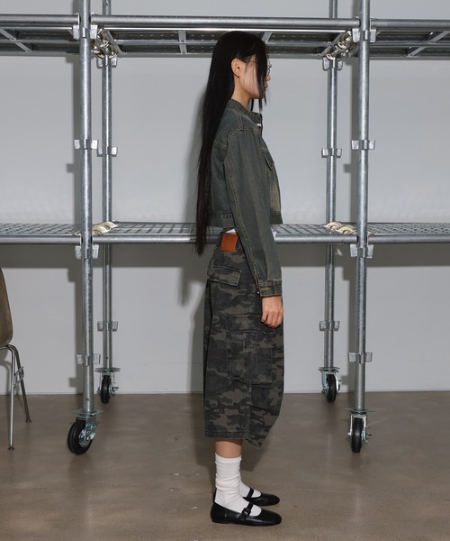 UNISEX]カモカーゴ8分丈バミューダパンツ（カーゴパンツ