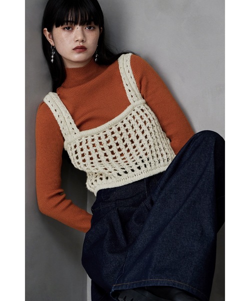 スパングルニットメッシュビスチェ（タンクトップ）｜etoll.（エトル