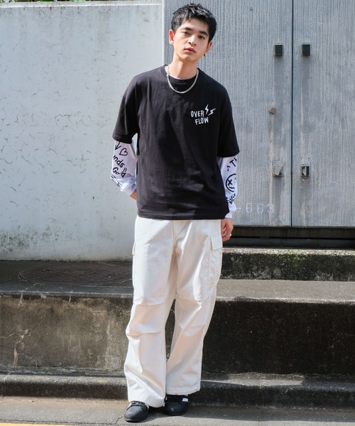 WEGO（ウィゴー）の「WEGO/アクセ付きアンサンブルT（アンサンブル・メンズ・ホワイト/ブラック・MEDIUM/LARGE）」の4枚目の写真