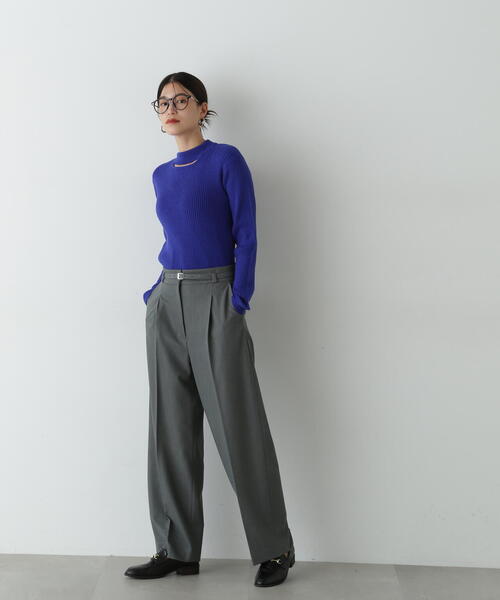 N.（N. Natural Beauty Basic）（エヌエヌナチュラルビューティーベーシック）の「センタープレスベルトツキワイドパンツⅡ（その他パンツ・レディース・グレー/ブラウン/ベージュ・MEDIUM/SMALL）」の17枚目の写真