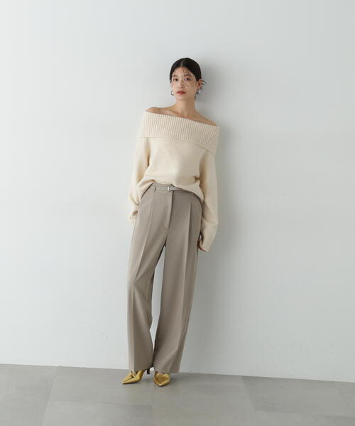 N.（N. Natural Beauty Basic）（エヌエヌナチュラルビューティーベーシック）の「センタープレスベルトツキワイドパンツⅡ（その他パンツ・レディース・グレー/ブラウン/ベージュ・MEDIUM/SMALL）」の22枚目の写真