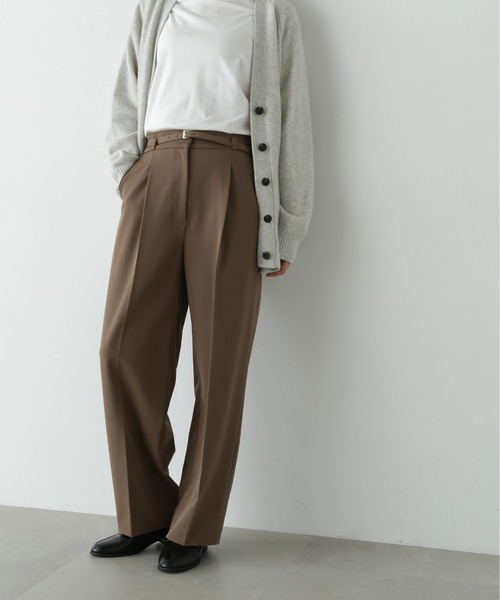 N.（N. Natural Beauty Basic）（エヌエヌナチュラルビューティーベーシック）の「センタープレスベルトツキワイドパンツⅡ（その他パンツ・レディース・グレー/ブラウン/ベージュ・MEDIUM/SMALL）」の10枚目の写真