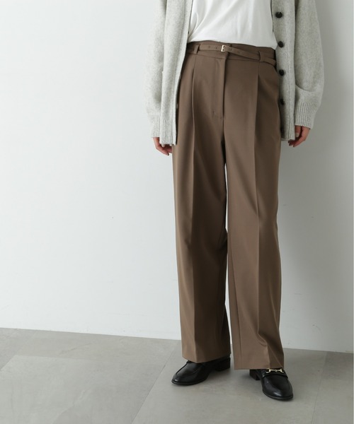 N.（N. Natural Beauty Basic）（エヌエヌナチュラルビューティーベーシック）の「センタープレスベルトツキワイドパンツⅡ（その他パンツ・レディース・グレー/ブラウン/ベージュ・MEDIUM/SMALL）」の12枚目の写真