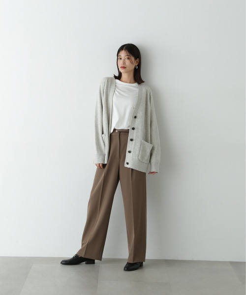 N.（N. Natural Beauty Basic）（エヌエヌナチュラルビューティーベーシック）の「センタープレスベルトツキワイドパンツⅡ（その他パンツ・レディース・グレー/ブラウン/ベージュ・MEDIUM/SMALL）」の15枚目の写真