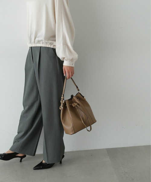 N.（N. Natural Beauty Basic）（エヌエヌナチュラルビューティーベーシック）の「センタープレスベルトツキワイドパンツⅡ（その他パンツ・レディース・グレー/ブラウン/ベージュ・MEDIUM/SMALL）」の9枚目の写真