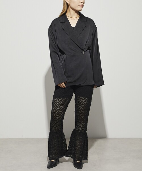 Firsthand（ファーストハンド）の「Firsthand/ファーストハンド レース編みニットパンツ（その他パンツ・レディース・オフホワイト/ブラック・ﾌﾘ-）」の4枚目の写真