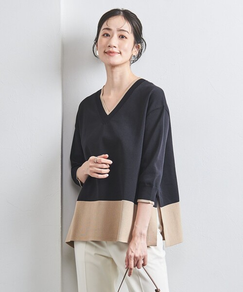 UNITED ARROWS（ユナイテッドアローズ）の「ミニマル 2WAY 7SL ニット（ニット/セーター・レディース・その他9/その他7/グレー/その他3/ダークグレー・FREE）」の4枚目の写真