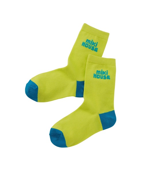 MIKI HOUSE（ミキハウス）の「【WEB限定】ロゴソックス（11cm－23cm）（ソックス/靴下・キッズ・レッド/サックスブルー/イエロー/ネイビー/ホワイト/レッド系その他/ライトグリーン/ピンク/グリーン・17cm/15cm/13cm/11cm/21cm/19cm/13-15cm/15-17cm/17-19cm/19-21cm/21-23cm/11-13cm）」の4枚目の写真