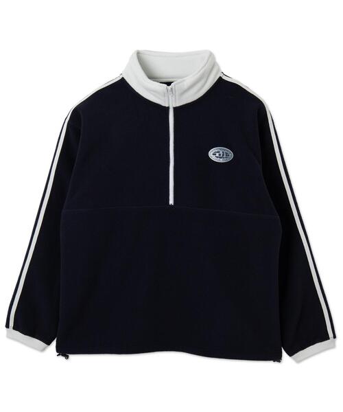 WEGO（ウィゴー）の「WEGO/フリースワンポイントハーフZIPプルオーバー（スウェット・メンズ・ブラック/オフホワイト/ネイビー・MEDIUM/LARGE）」の4枚目の写真