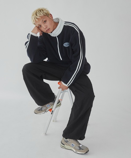 WEGO（ウィゴー）の「WEGO/フリースワンポイントハーフZIPプルオーバー（スウェット・メンズ・ブラック/オフホワイト/ネイビー・MEDIUM/LARGE）」の15枚目の写真