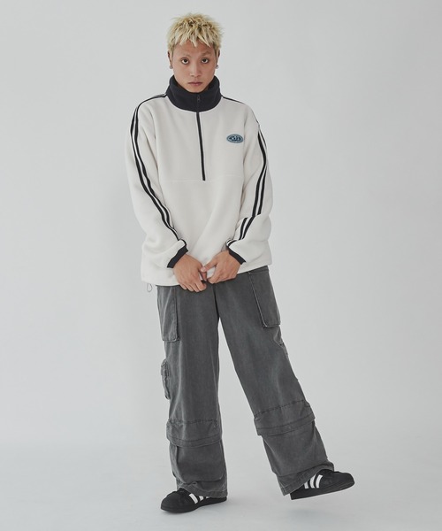 WEGO（ウィゴー）の「WEGO/フリースワンポイントハーフZIPプルオーバー（スウェット・メンズ・ブラック/オフホワイト/ネイビー・MEDIUM/LARGE）」の13枚目の写真