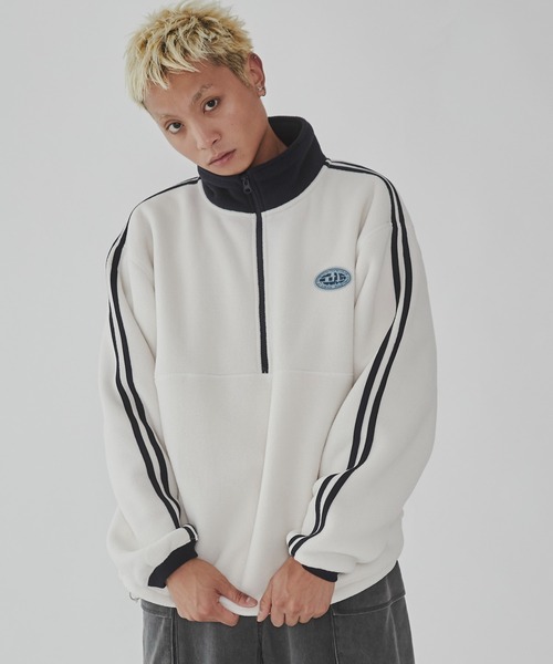 WEGO（ウィゴー）の「WEGO/フリースワンポイントハーフZIPプルオーバー（スウェット・メンズ・ブラック/オフホワイト/ネイビー・MEDIUM/LARGE）」の18枚目の写真