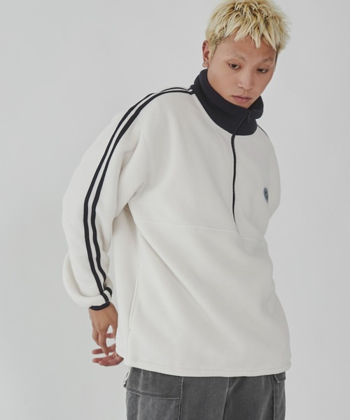 WEGO（ウィゴー）の「WEGO/フリースワンポイントハーフZIPプルオーバー（スウェット・メンズ・ブラック/オフホワイト/ネイビー・MEDIUM/LARGE）」の19枚目の写真