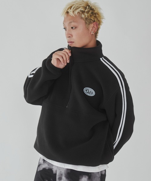 WEGO（ウィゴー）の「WEGO/フリースワンポイントハーフZIPプルオーバー（スウェット・メンズ・ブラック/オフホワイト/ネイビー・MEDIUM/LARGE）」の22枚目の写真
