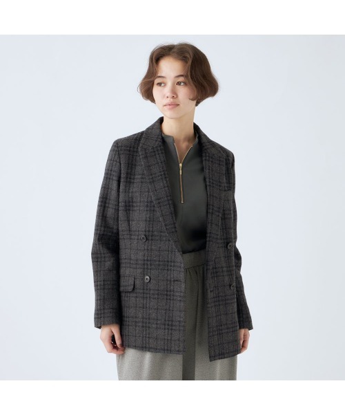 SUIT SELECT(スーツセレクト)の「【ストレッチツイル素材】ハーフジップ・ブラウス(シャツ/ブラウス・レディース・チャコールグレー/ブラック・M/L/LL)」の21枚目の写真