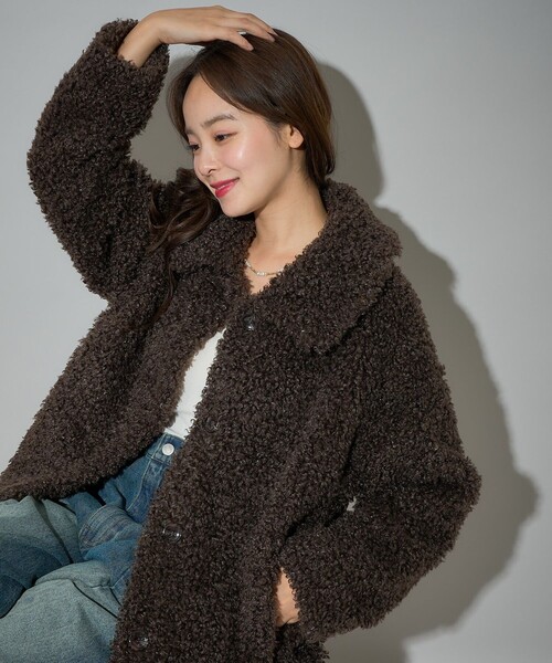 PUBLUX（パブリュクス）の「PUBLUX/パブリュクス プードルファーコート　限定展開（その他アウター・レディース・ブラウン/ベージュ・ﾌﾘ-）」の12枚目の写真