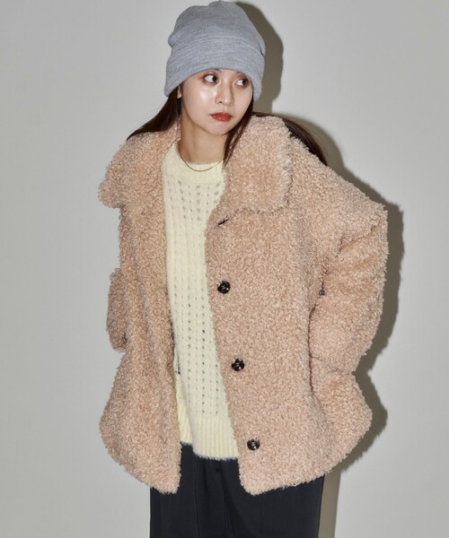 PUBLUX（パブリュクス）の「PUBLUX/パブリュクス プードルファーコート　限定展開（その他アウター・レディース・ブラウン/ベージュ・ﾌﾘ-）」の5枚目の写真