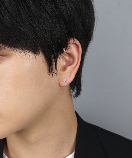 パール ストレートバーベル ボディピアス 16G（片耳用） / サージカル