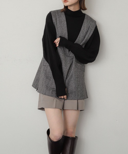 SENSE OF PLACE by URBAN RESEARCH（センスオブプレイスバイアーバンリサーチ）の「ダブルタックショートパンツ（その他パンツ・レディース・ブラック/グレー・SMALL/MEDIUM）」の11枚目の写真