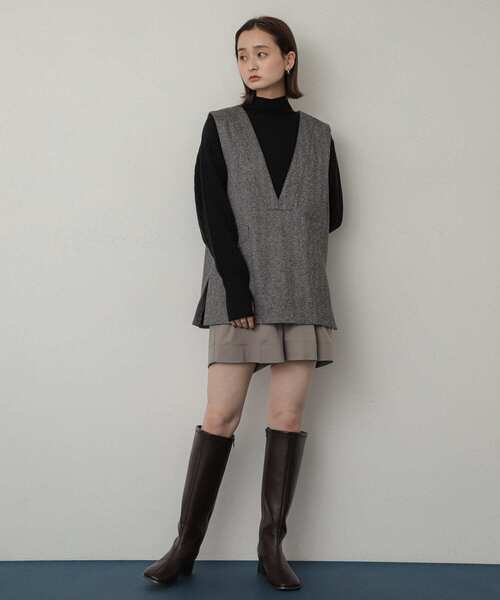 SENSE OF PLACE by URBAN RESEARCH（センスオブプレイスバイアーバンリサーチ）の「ダブルタックショートパンツ（その他パンツ・レディース・ブラック/グレー・SMALL/MEDIUM）」の12枚目の写真