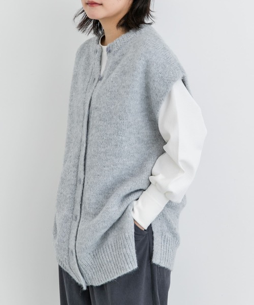 EKAL（エカル）の「2WAYニットベスト（ベスト・レディース・チャコールグレー/グレー/ブラウン・ONE）」の5枚目の写真