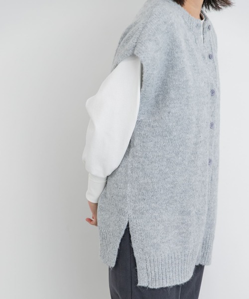 EKAL（エカル）の「2WAYニットベスト（ベスト・レディース・チャコールグレー/グレー/ブラウン・ONE）」の6枚目の写真