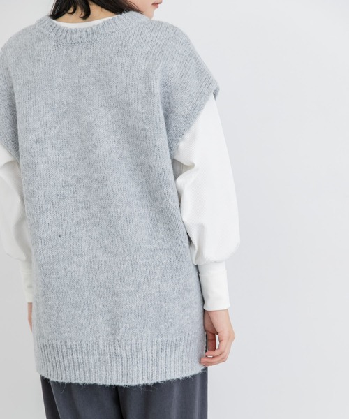 EKAL（エカル）の「2WAYニットベスト（ベスト・レディース・チャコールグレー/グレー/ブラウン・ONE）」の8枚目の写真