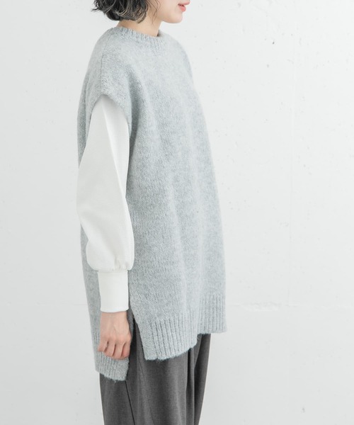 EKAL（エカル）の「2WAYニットベスト（ベスト・レディース・チャコールグレー/グレー/ブラウン・ONE）」の10枚目の写真