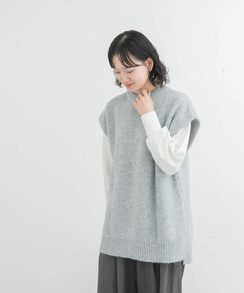 EKAL（エカル）の「2WAYニットベスト（ベスト・レディース・チャコールグレー/グレー/ブラウン・ONE）」の12枚目の写真