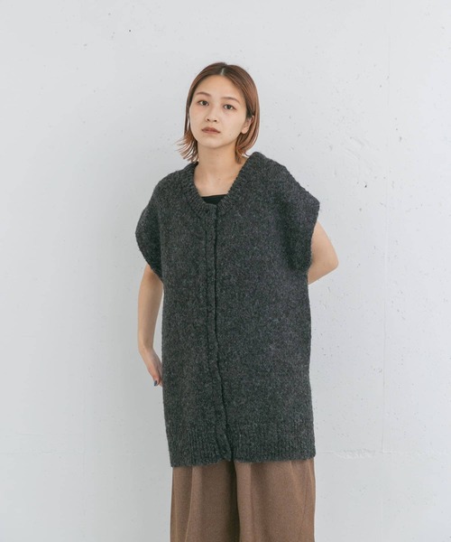 EKAL（エカル）の「2WAYニットベスト（ベスト・レディース・チャコールグレー/グレー/ブラウン・ONE）」の22枚目の写真
