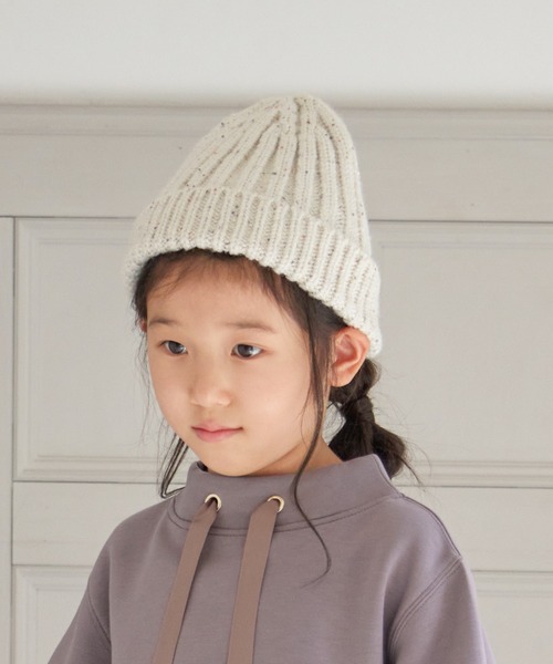 ikka（イッカ）の「ラメニットワッチ（ニットキャップ/ビーニー・キッズ・ライトグレー/コーラル・FREE）」の5枚目の写真