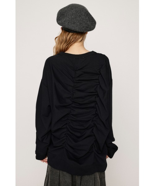 SLY（スライ）の「SHIRRING OVER SW TOPS シャーリング オーバー スウェット トップス トレーナー（スウェット・レディース・ライム/ブラック/ホワイト・FREE）」の10枚目の写真