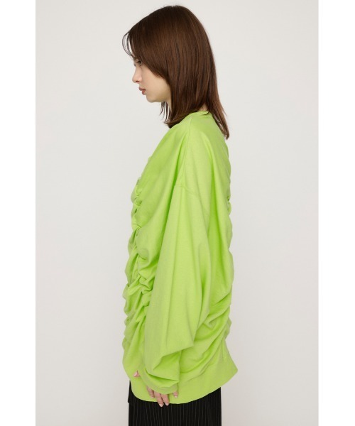 SLY（スライ）の「SHIRRING OVER SW TOPS シャーリング オーバー スウェット トップス トレーナー（スウェット・レディース・ライム/ブラック/ホワイト・FREE）」の14枚目の写真