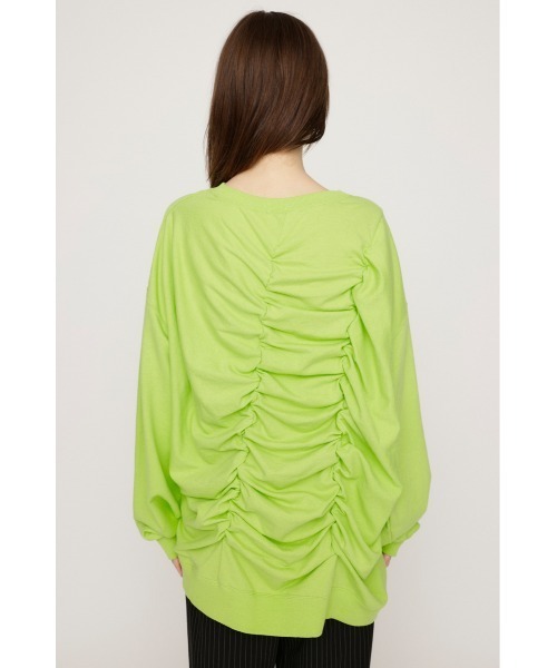 SLY（スライ）の「SHIRRING OVER SW TOPS シャーリング オーバー スウェット トップス トレーナー（スウェット・レディース・ライム/ブラック/ホワイト・FREE）」の15枚目の写真