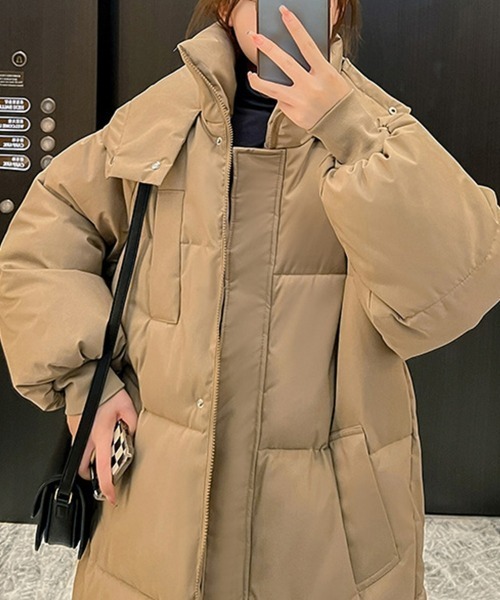 エコダウンフードブルゾン オーバーサイズ ジャケット フード付き