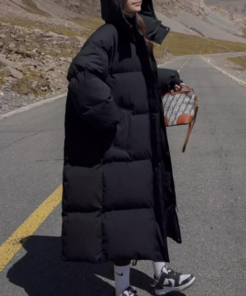 ebure フード付きオーバーサイズダウンジャケット グレー 撥水／フード取り外し】フーディーダウンジャケット | INSPIRE ONLINE SHOP