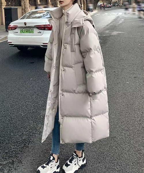 エコダウンフードブルゾン オーバーサイズ ジャケット フード付き