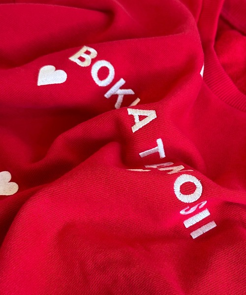 BOKU HA TANOSII（ボク　ハ　タノシイ）の「【BOKU HA TANOSII】別注 HEART SWEAT（スウェット・キッズ・レッド/オフホワイト/ブルー・90/100/110/120/130/140/150）」の14枚目の写真