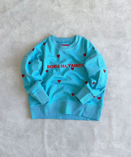 BOKU HA TANOSII（ボク　ハ　タノシイ）の「【BOKU HA TANOSII】別注 HEART SWEAT（スウェット・キッズ・レッド/オフホワイト/ブルー・90/100/110/120/130/140/150）」の16枚目の写真