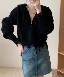 ROOPTOKYO | ダメージハーフジップパーカーニット(パーカー)