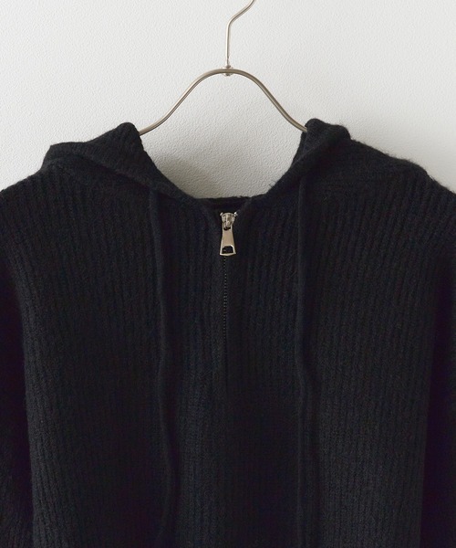 ROOPTOKYO（ループトウキョウ）の「ダメージハーフジップパーカーニット（パーカー・レディース・グレー/ブラック/アイボリー・FREE）」の8枚目の写真