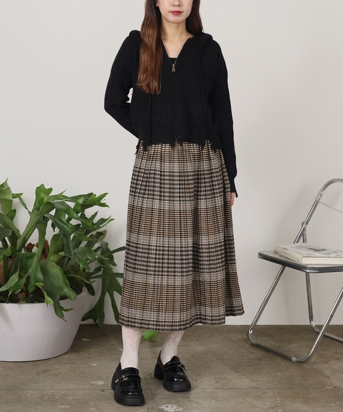 ROOPTOKYO（ループトウキョウ）の「ダメージハーフジップパーカーニット（パーカー・レディース・グレー/ブラック/アイボリー・FREE）」の22枚目の写真