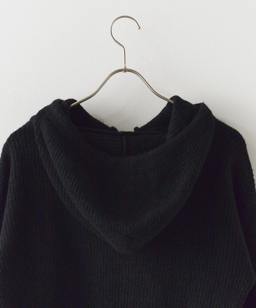 ROOPTOKYO（ループトウキョウ）の「ダメージハーフジップパーカーニット（パーカー・レディース・グレー/ブラック/アイボリー・FREE）」の11枚目の写真