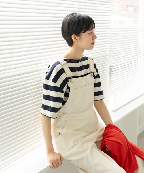 パーリッシィ　カヴェール天竺 ボートネックボーダーTシャツ セール】カヴェール天竺 ボートネックボーダーTシャツ（Tシャツ