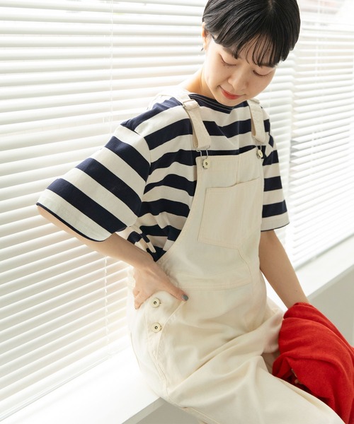 PAR ICI（パーリッシィ）の「カヴェール天竺 ボートネックボーダーTシャツ（Tシャツ/カットソー・レディース・ネイビー/グリーン・FREE）」の10枚目の写真