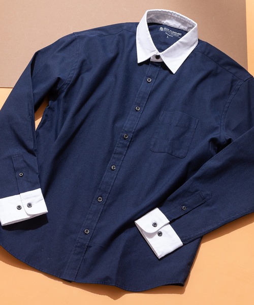 Blue Standard (ブルースタンダード)の「【BLUE STANDARD/ブルースタンダード】リラックスフィット 楽ケア オックス レギュラーカラーシャツ クレリックシャツ イージーケア ピンポイント防汚加工 時短シャツ(シャツ/ブラウス・メンズ・ブルー系その他2/スミクロ/ネイビー/チャコールグレー/ホワイト・MEDIUM/X-LARGE/LARGE)」の5枚目の写真