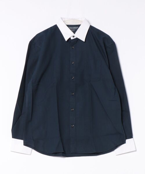 Blue Standard (ブルースタンダード)の「【BLUE STANDARD/ブルースタンダード】リラックスフィット 楽ケア オックス レギュラーカラーシャツ クレリックシャツ イージーケア ピンポイント防汚加工 時短シャツ(シャツ/ブラウス・メンズ・ブルー系その他2/スミクロ/ネイビー/チャコールグレー/ホワイト・MEDIUM/X-LARGE/LARGE)」の10枚目の写真