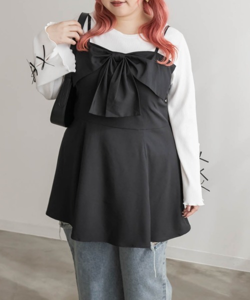 CLETTE（クレット）の「リボンデザインビスチェ（その他トップス・レディース・ブラック/ブラック系その他・3L/4L/LL）」の10枚目の写真